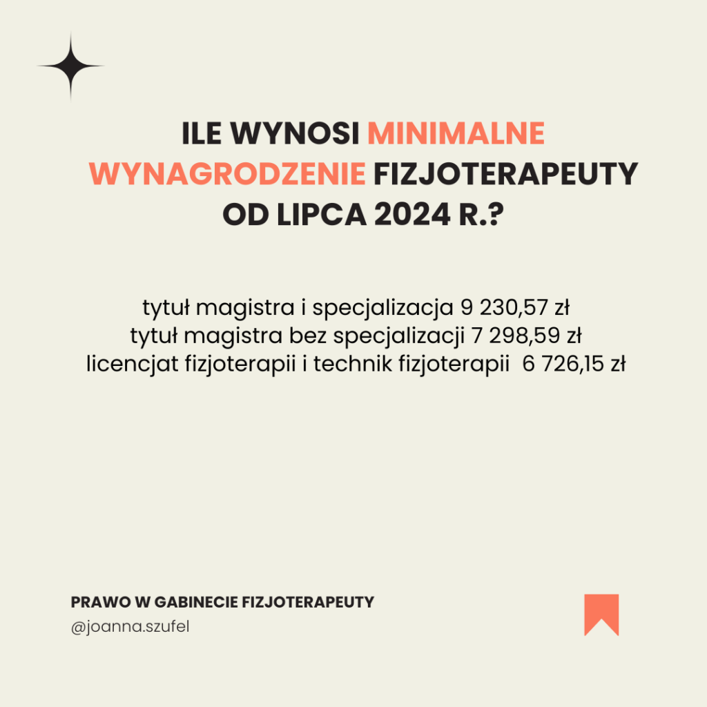 minimalne wynagrodzenie fizjoterapeuty 2024 r.